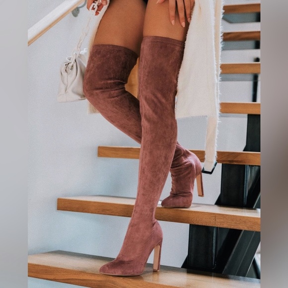 Miss Lola Rose/Mauve Over the Knee Boot NWT - Picture 3 of 10